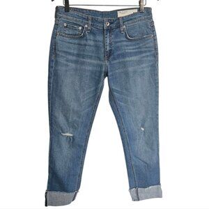 Rag & Bone Dre Low rise Distressed Boyfriend Jeans Size 27